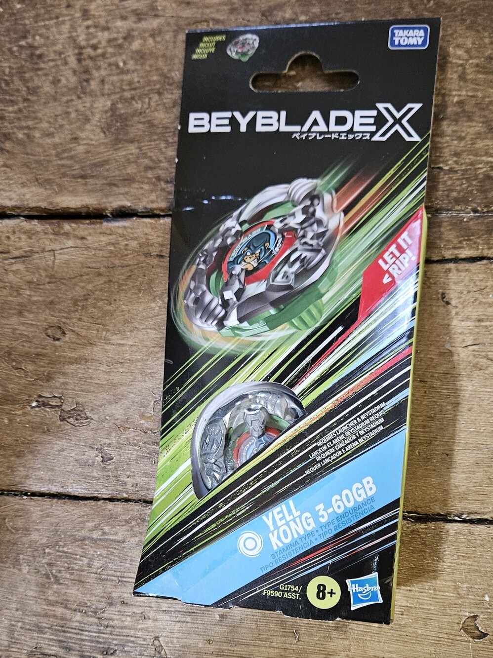 Beyblade X Yell Kong 3-60GB Spinning Top - Green/Silver/Red